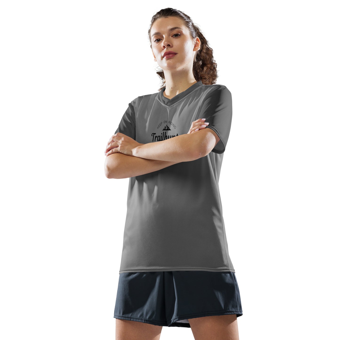 Trailhunter Damen Original Logo Kurzarmtrikot grau