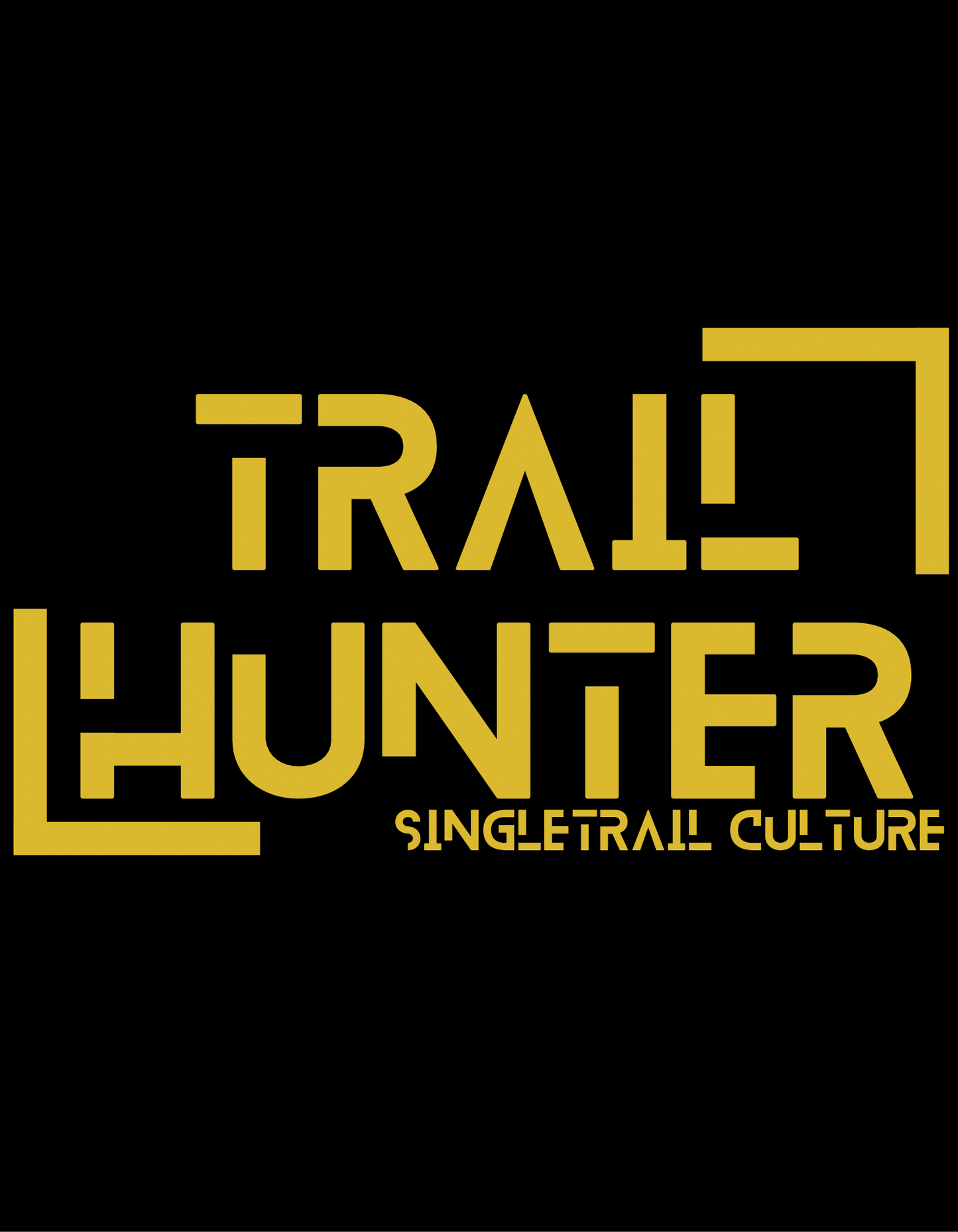 Trailhunter Singletrail Culture Aufkleber Gold auf schwarzem grund 