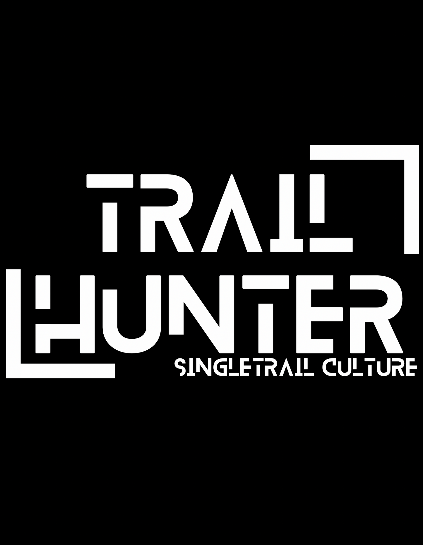 Trailhunter Singletrail Culture Aufkleber, Weis auf schwarzem Grund 