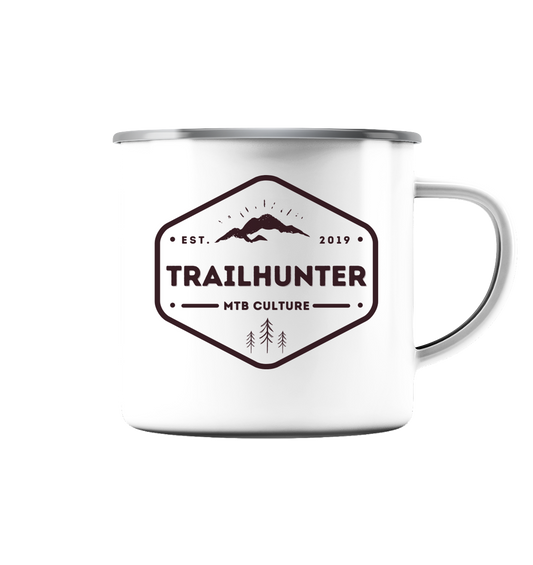 Trailhunter Badge black  - Emaille Kaffetasse